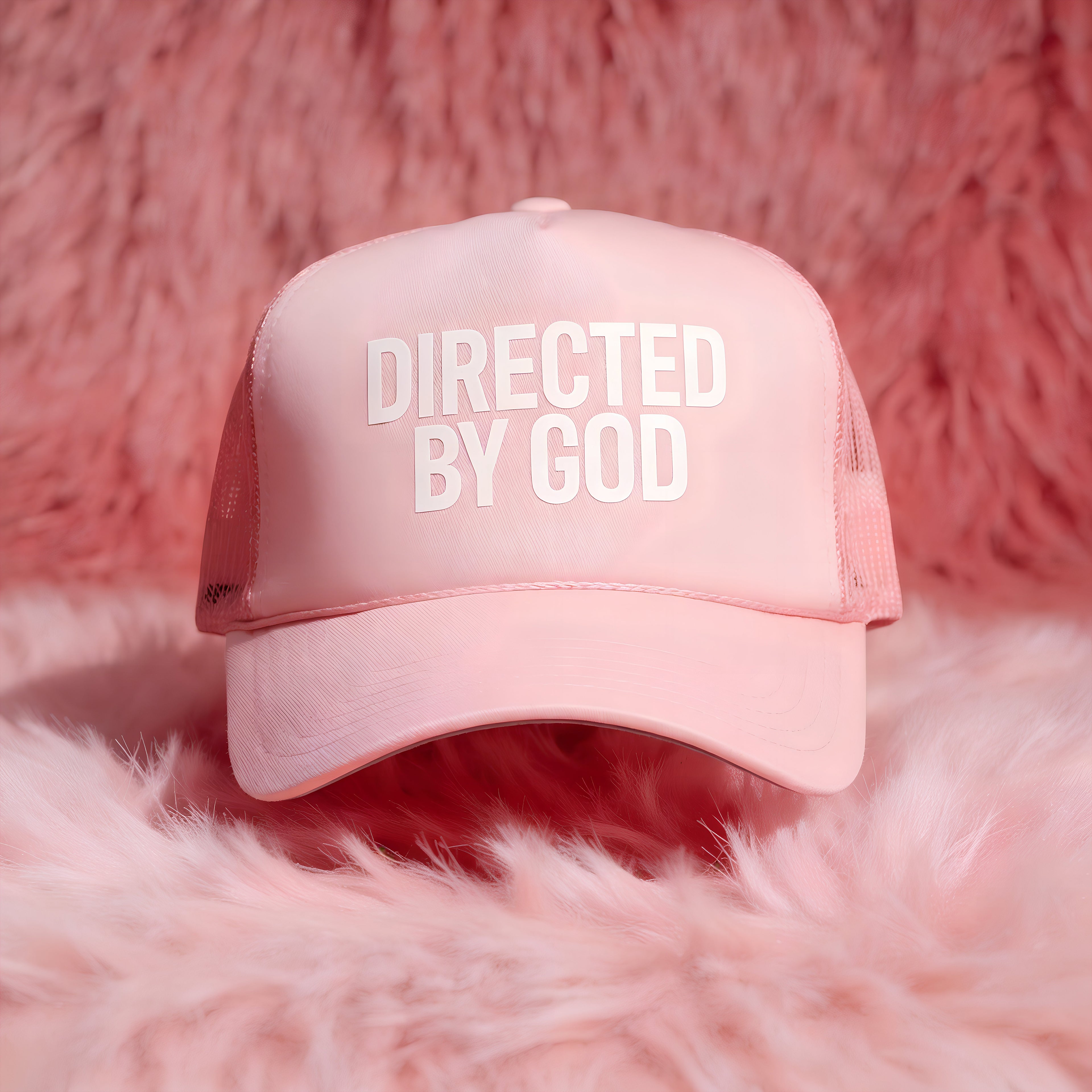 Directed BY God Trucker Hat - PINK