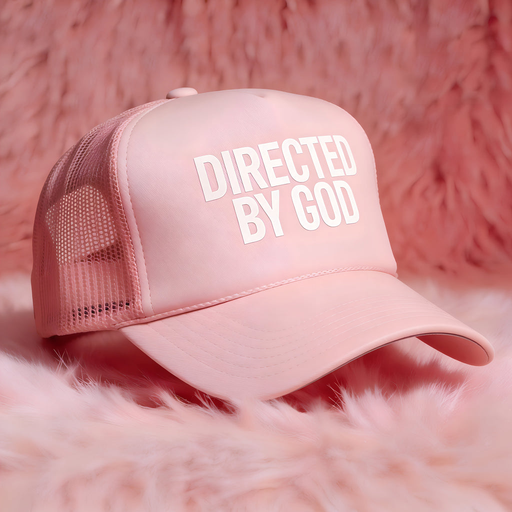 Directed BY God Trucker Hat - PINK