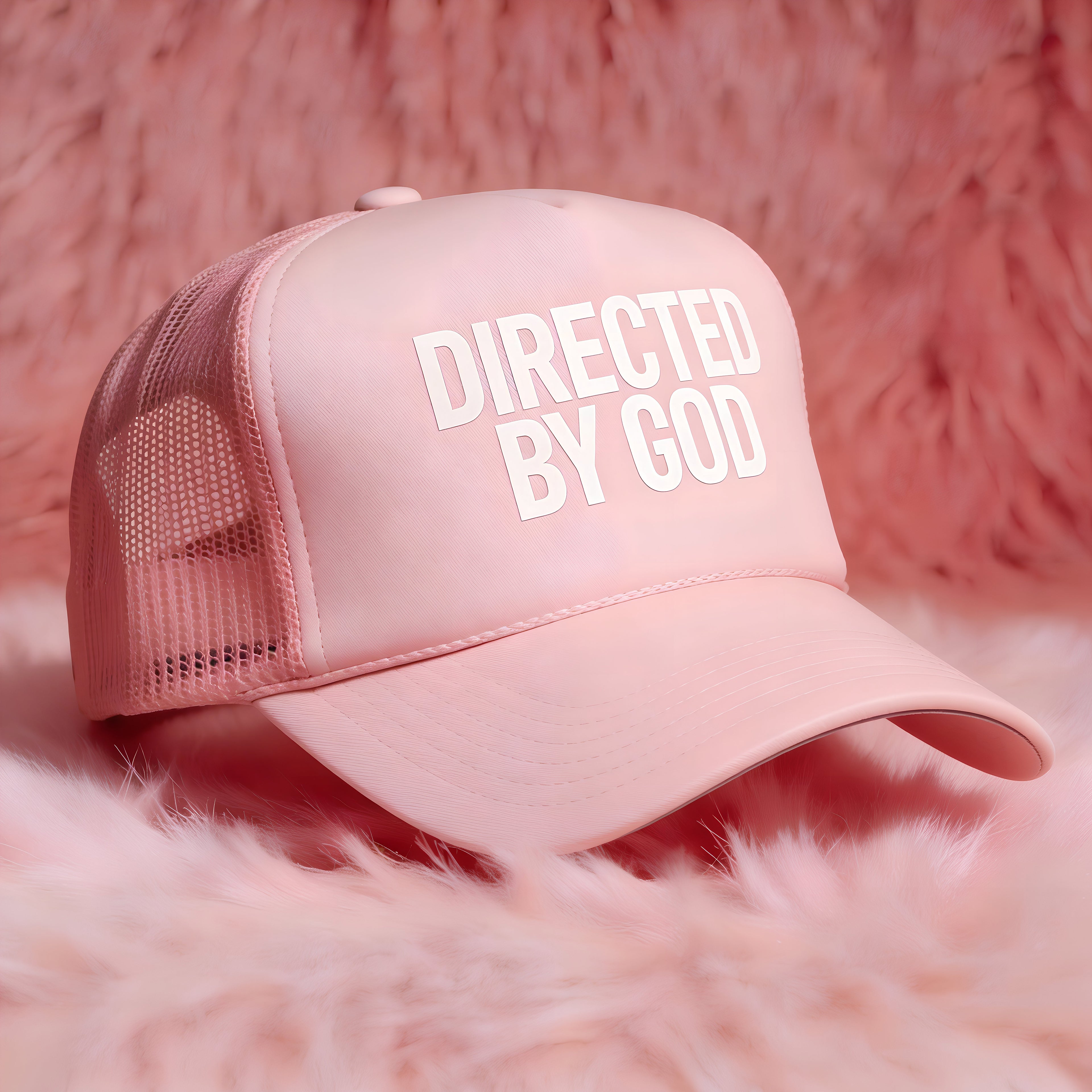 Directed BY God Trucker Hat - PINK