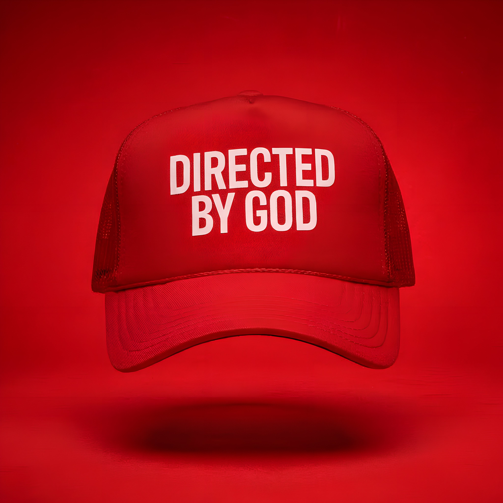 Directed BY God Trucker Hat - RED