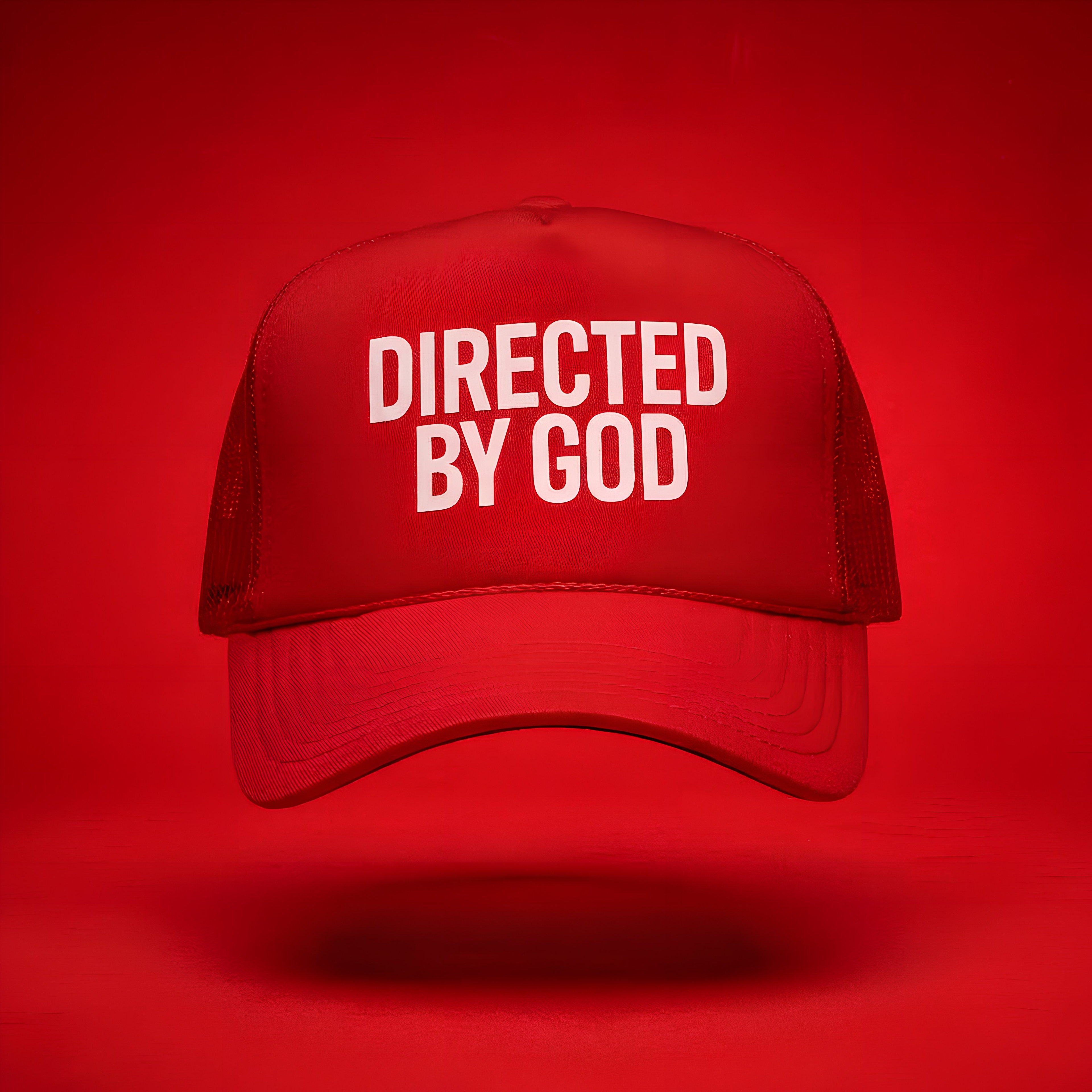 Directed BY God Trucker Hat - RED