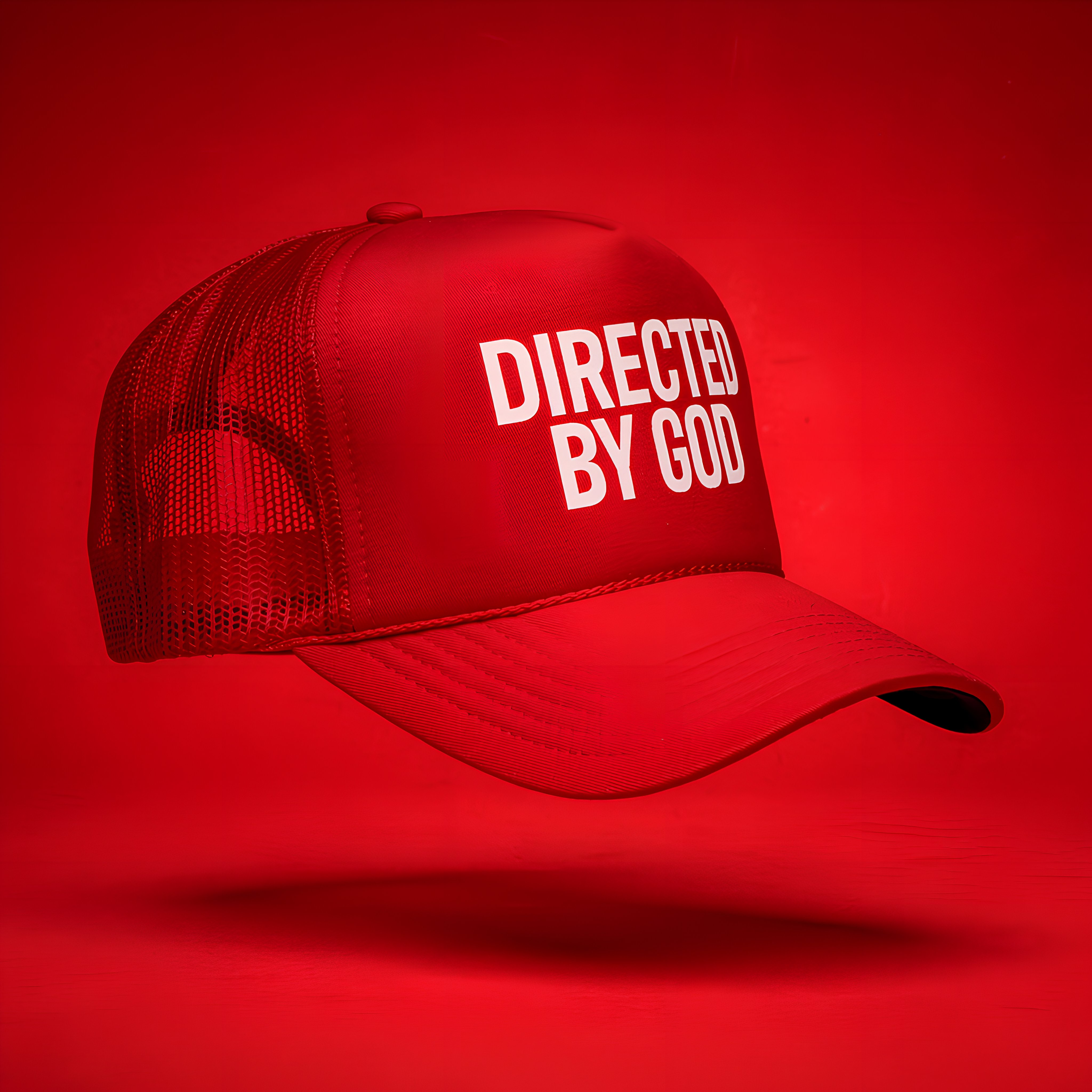 Directed BY God Trucker Hat - RED